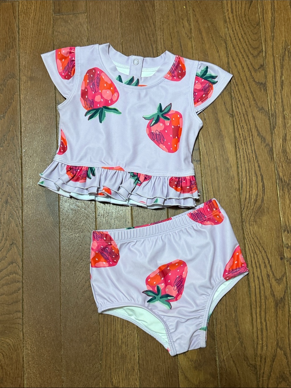Toddler Girls Two-Piece Strawberry Swim Set — Lavender⭐️ NWOT